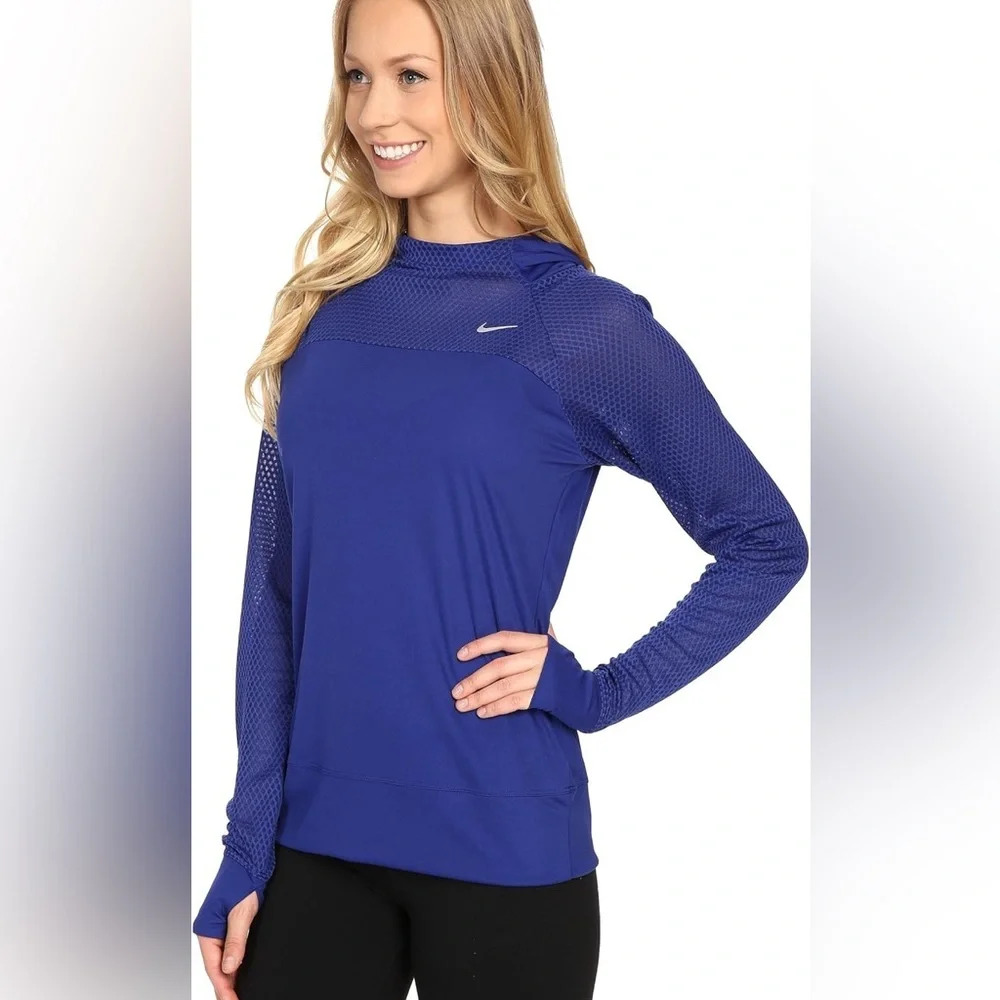 Women’s Nike Run Fast Hoody Blue Size small - Picture 2 of 3
